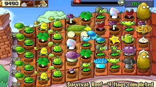 Plants vs Zombies | SURVIVAL ROOF I Plants vs all Zombies GAMEPLAY FULL HD 1080p 60hz