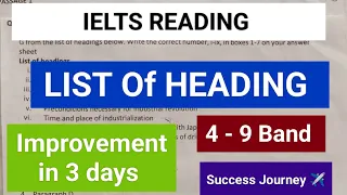 IELTS Reading Tips/How i Improved ielts reading || List of Heading/Never Fail in Ielts reading ❌