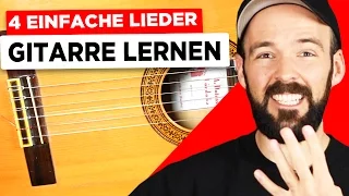 Gitarre lernen für Anfänger - 4 sehr einfache Lieder - Knocking on heavens door, 7 Nation Army,...