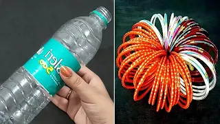 3 Superb Home Decor Ideas Out Of Waste Plastic Bottle and Old Bangles - DIY Home Decor Using Waste