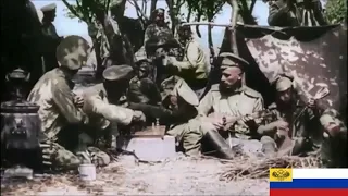 Rare footage of Imperial Russian soldiers resting while playing music and chess during World War 1