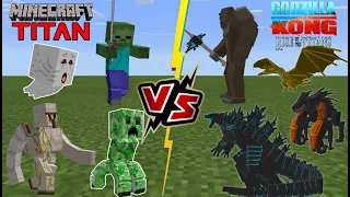 Godzilla and Kong [Rise of Titans Addon] VS Minecraft TITANS V3.1[TITAN MONSTER BATTLE]