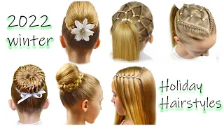 6 DIFFERENT New Year TYPES! How to do Winter Holiday Hairstyles ❆ 2022 Hairstyles by LittleGirlHair