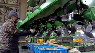 Modern Tractor Rotavator Factory in Korea. Rotary Tiller Manufacturing Process