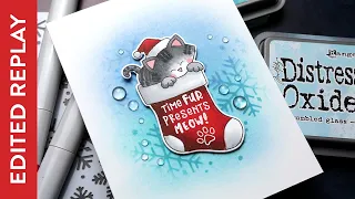 🔴 EDITED REPLAY - Holiday Card Series 2021 - Day 2 - Copic coloring & Oxide Blending