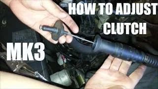 how to adjust clutch cable jetta golf  mk3