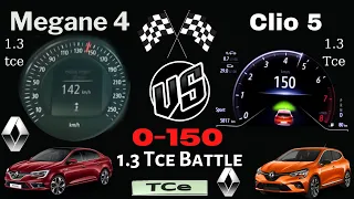 Renault Megane 1.3 Tce 140 Hp VS Renault Clio 1.3 Tce 130 Hp 0-150 Yarışı