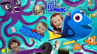 WE SPEAK WHALE!  Octopus Chase w/ SHAWN!!! Just Keep Swimming #1 FGTEEV plays FINDING DORY App Game