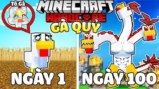 TÔ GÀ THỬ THÁCH 100 NGÀY HÓA THÀNH GÀ QUỶ 3 ĐẦU TRONG MINECRAFT*TÔ GÀ TÓM TẮT 100 NGÀY HÓA THÀNH GÀ