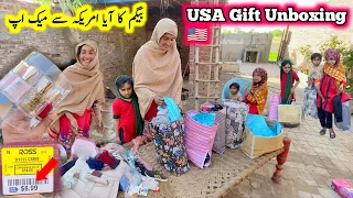 USA🇺🇲 Gift Unboxing 🛍️|💄makeup |village family|Pak village family