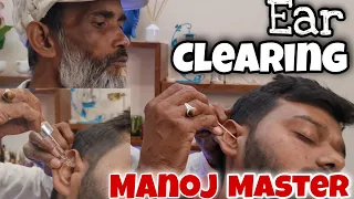 Deep Ear Clean with hydrogen peroxide & mustard oil by Manoj Master - Asmr conclave (Massage)
