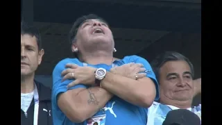 Maradona's reaction to Messi's goal against Nigeria