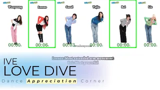 IVE - LOVE DIVE | Wonyoung, Leeseo, Gaeul, Yujin, Rei, Liz | Dance Appreciation Corner