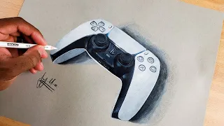 PS5 DaulSense Controller Drawing - Timelapse