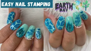 How to do Nail Stamping| Nail Stamping for Beginners| Earth Day Nails