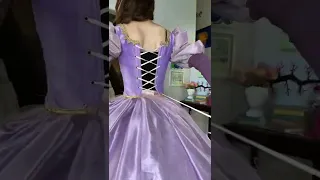 Putting on Barbie’s Rapunzel Dress #shorts #barbie #sewing