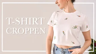 T-Shirt einfach kürzen / croppen & säumen für AnfängerInnen! Schritt für Schritt I Näh-Basics #4