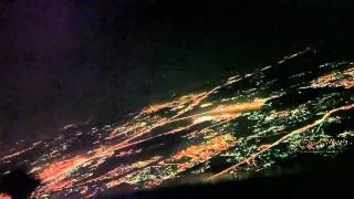 Night Moscow from a cabin of pilots