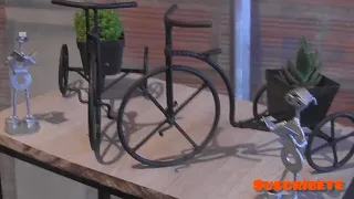cómo hacer artesanías en metal triciclo porta macetas  🚲🥀🛠️🔨🔧⛓️💰(bricolaje)
