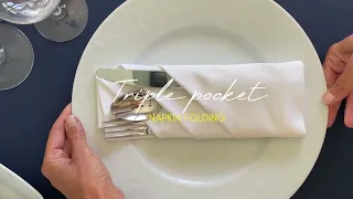 ✨triple pocket napkin fold ✨