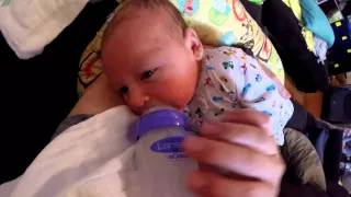 FIRST TIME WITH A BOTTLE - BABY THEO, DADDY, and a GOPRO (21 of ?)