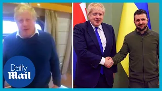 Boris Johnson rides Ukrainian Railways train for Zelensky Kyiv visit