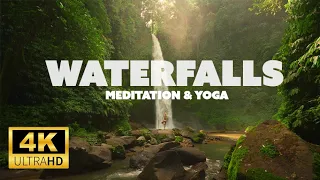 Waterfalls 4K - 10 Hours Scenic Relaxation Film With Calming Music For Yoga And Meditation