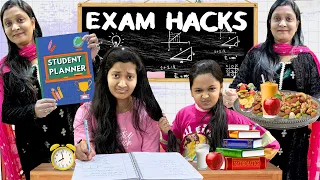 STUDY HACKS - Score Better Result in EXAMS 👨🏽‍🎓 | Cute Sisters