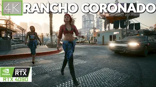 Walking in Cyberpunk 2077: Overdrive Ray Tracing RTX 4090 - Rancho Coronado