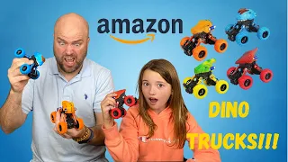 Hot new Amazon Christmas toy!!!!! Dino Trucks Review!!!