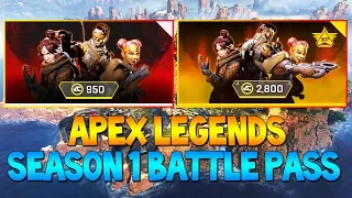 APEX LEGENDS SEASON 1 BATTLE PASS 'WILD FRONTIER' - All 100 Tier Items, Release Date & More!