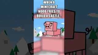 When a Minecraft noob tries to build a castle #minecraft #shorts