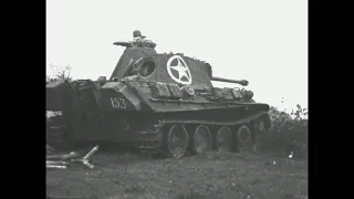 A captured German Panther tank in action with the 6th Guards Tank Brigade in November 1944