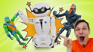 Видео игры для детей - Черепашки Ниндзя спасают Робота! Макробот YCOO и крутые игрушки для мальчиков