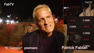 Patrick Fabian talks at "El Camino"  premiere & red carpet