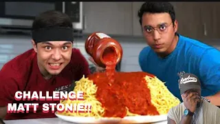 MATT STONIE: 6LB PASTA CONTEST V JUAN NEAVE LOSER SHAVES HIS HEAD (REACTION)