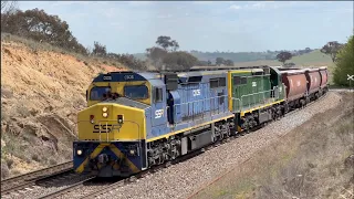 Australian Trains - Aurizon's Return To Intermodal In NSW, 5 Locos On SSR Grain, Drone Footage