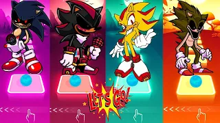 Sonic Exe VS Shadow Exe VS Super Sonic exe VS Sonic exe | Tiles Hop: EDM Rush!
