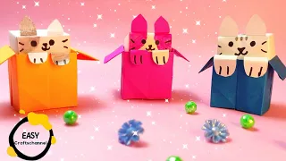 How to make Paper Jumping Cat Box | Antistress Box Toy | DIY Fidget Toy | Origami Jumping Cat in Box