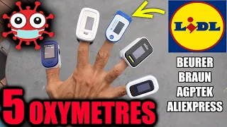 oxymètre de pouls doigt LIDL SILVERCREST + comparatif BEURER BRAUN AGPTEK et ALIEXPRESS Oximeter