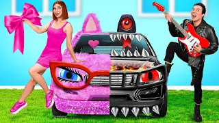 Mobil Merah Muda vs Mobil Hitam Tantangan | Situasi Lucu TeenDO Challenge