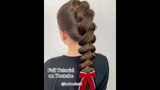💕🐰Cute, Simple, Quick and Easy Twisted Pull Through Braid Hairstyle🐰💕#short #shortvideo #video