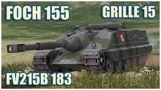 Foch 155, Grille 15 & FV215b (183) • WoT Blitz Gameplay