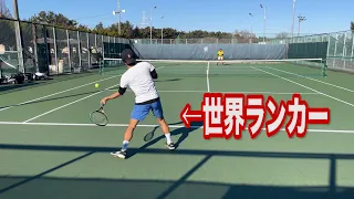 豪快なスピン！強烈なフォアハンドを持つ世界ランカーと10ポイント勝負