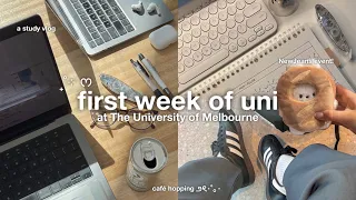 STUDY VLOG 🥕 first week of uni, 9AM lectures, play line friends event, 2nd year at unimelb!