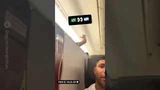 Sergio Aguero stuck on a flight with Brazilian fans.