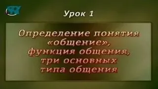 Psychology of communication. Lesson 1: The concept, features three main types of communication