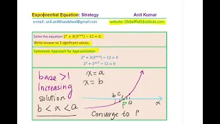 Solve Difficult Exponential Equation with Systematic Approximation 2^x + 3^x+5 -12