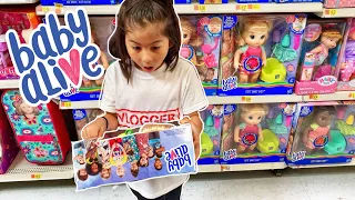 Shopping for Baby Alive Dolls at Walmart | BABY ALIVE TOY HUNTING | fun with baby alive videos *NEW*