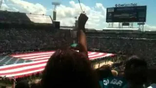 Jaguars vs Titans Flyover by F-15 Eagles 9/11/2011